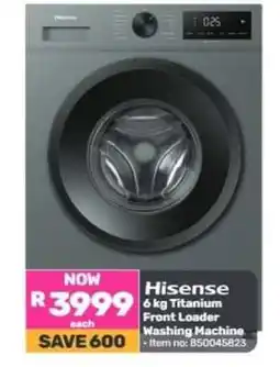 Game Hisense 6 kg Titanium Front Loader Washing Machine offer