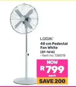 Game LOGIK 40 cm Pedestal Fan White offer