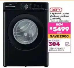 Game DEFY 8 kg Front Loader Washing Machine (DAW408) offer