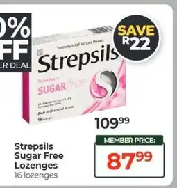 Dis-Chem Strepsils Sugar Free Lozenges offer