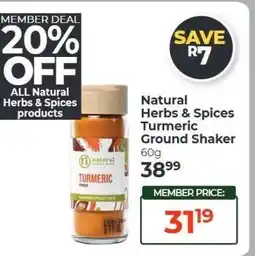 Dis-Chem Natural Herbs & Spices Turmeric Ground Shaker offer