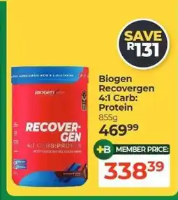 Dis-Chem Biogen Recovergen 4:1 Carb: Protein offer