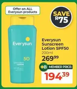 Dis-Chem Everysun Sunscreen Lotion SPF50 offer