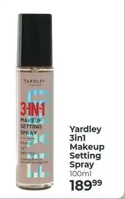 Dis-Chem Yardley 3in1 Makeup Setting Spray offer