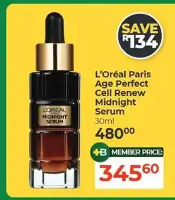 Dis-Chem L'Oréal Paris Age Perfect Cell Renew Midnight Serum offer