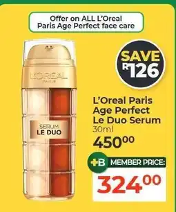 Dis-Chem L'Oreal Paris Age Perfect Le Duo Serum offer