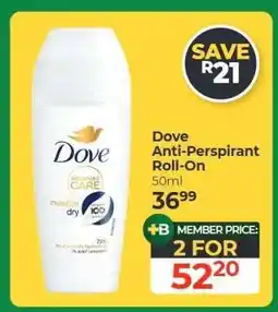 Dis-Chem Dove Anti-perspirant Roll-On offer