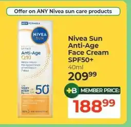 Dis-Chem Nivea Sun Anti-Age Face Cream SPF50+ offer