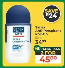 Dis-Chem Sanex Anti-Perspirant Roll-On offer