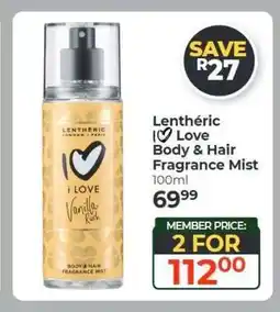 Dis-Chem Lenthéric I Love Body & Hair Fragrance Mist offer
