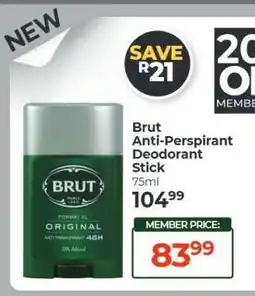 Dis-Chem Brut Anti-Perspirant Deodorant Stick offer