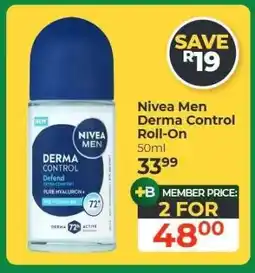 Dis-Chem Nivea Men Derma Control Roll-On offer