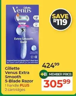 Dis-Chem Gillette Venus Extra Smooth 5-Blade Razor offer