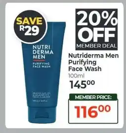 Dis-Chem Nutriderma Men Purifying Face Wash offer