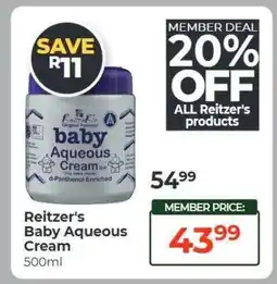 Dis-Chem Reitzer's Baby Aqueous Cream offer