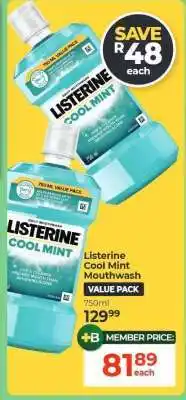 Dis-Chem Listerine Cool Mint Mouthwash offer
