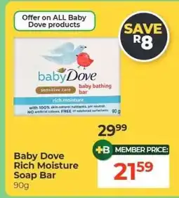 Dis-Chem Baby Dove Rich Moisture Soap Bar offer