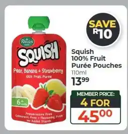 Dis-Chem Squish 100% Fruit Purée Pouches offer