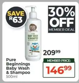 Dis-Chem Pure Beginnings Baby Wash & Shampoo offer