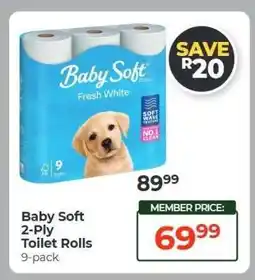Dis-Chem Baby Soft 2-Ply Toilet Rolls offer