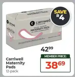 Dis-Chem Carriwell Maternity Pads offer