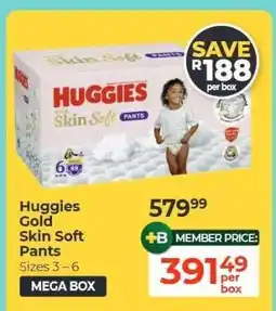 Dis-Chem Huggies Gold Skin Soft Pants offer