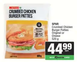 Spar SPAR Crumbed Chicken Burger Patties offer