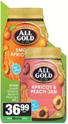 Spar All Gold Smooth Apricot or Apricot & Peach Jam offer