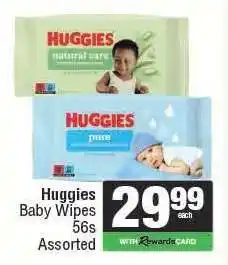 Spar Huggies Baby Wipes 56s Assorted offer