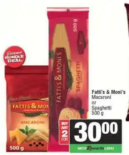 Spar Fatti's & Moni's Macaroni or Spaghetti offer