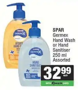 Spar SPAR Germex Hand Wash or Hand Sanitiser offer