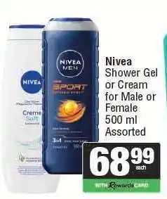 Spar Nivea Shower Gel or Cream offer