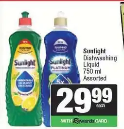 Spar Sunlight Dishwashing Liquid offer