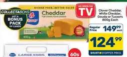 Pick n Pay Hypermarket Clover Cheddar, White Cheddar, Gouda or Tussers offer