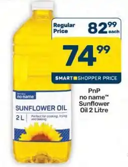 Pick n Pay Hypermarket PnP no name Sunflower Oil 2 Litre offer