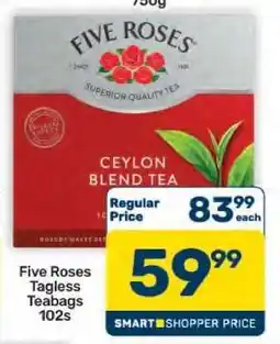 Pick n Pay Hypermarket Five Roses Tagless Teabags 102s offer