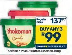Pick n Pay Hypermarket Thokoman Peanut Butter Assorted 400g offer