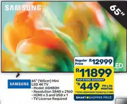 Pick n Pay Hypermarket Samsung 65 Mini LED 4K TV offer