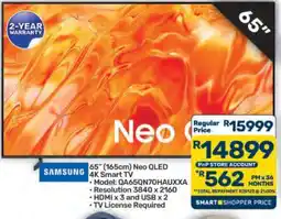 Pick n Pay Hypermarket Samsung 65 Neo QLED 4K Smart TV offer