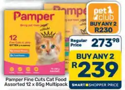 Pick n Pay Hypermarket Pamper Fine Cuts Cat Food Assorted 12 x 85g Multipack offer