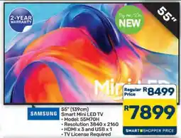 Pick n Pay Hypermarket Samsung 55 Smart Mini LED TV offer
