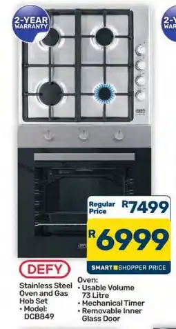 Pick n Pay Hypermarket DEFY Stainless Steel Oven and Gas Hob Set offer