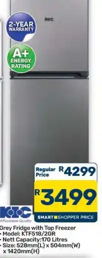Pick n Pay Hypermarket Grey Fridge with Top Freezer offer