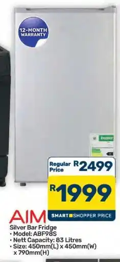 Pick n Pay Hypermarket AIM Silver Bar Fridge offer