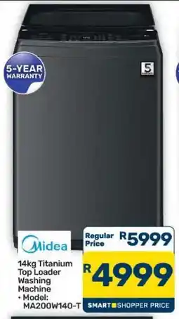 Pick n Pay Hypermarket Midea 14kg Titanium Top Loader Washing Machine offer