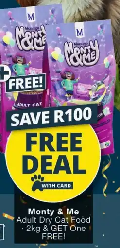 Checkers Monty & Me Adult Dry Cat Food offer