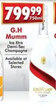 Prestons G.H Mumm Ice Xtra Demi-Sec Champagne offer