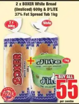 Boxer BOXER White Bread & D'LITE 37% Fat Spread Tub offer