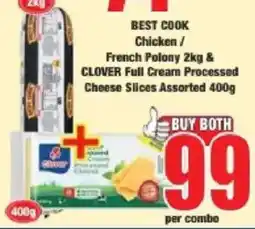 Boxer BEST COOK Chicken / French Polony & CLOVER Full Cream Processed Cheese Slices Assorted offer