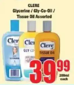 Boxer CLERE Glycerine / Gly-Co-Oil / Tissue Oil Assorted offer